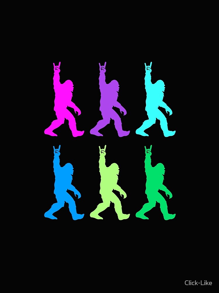 Rock on bigfoot pop art retro bright colors by Click-Like