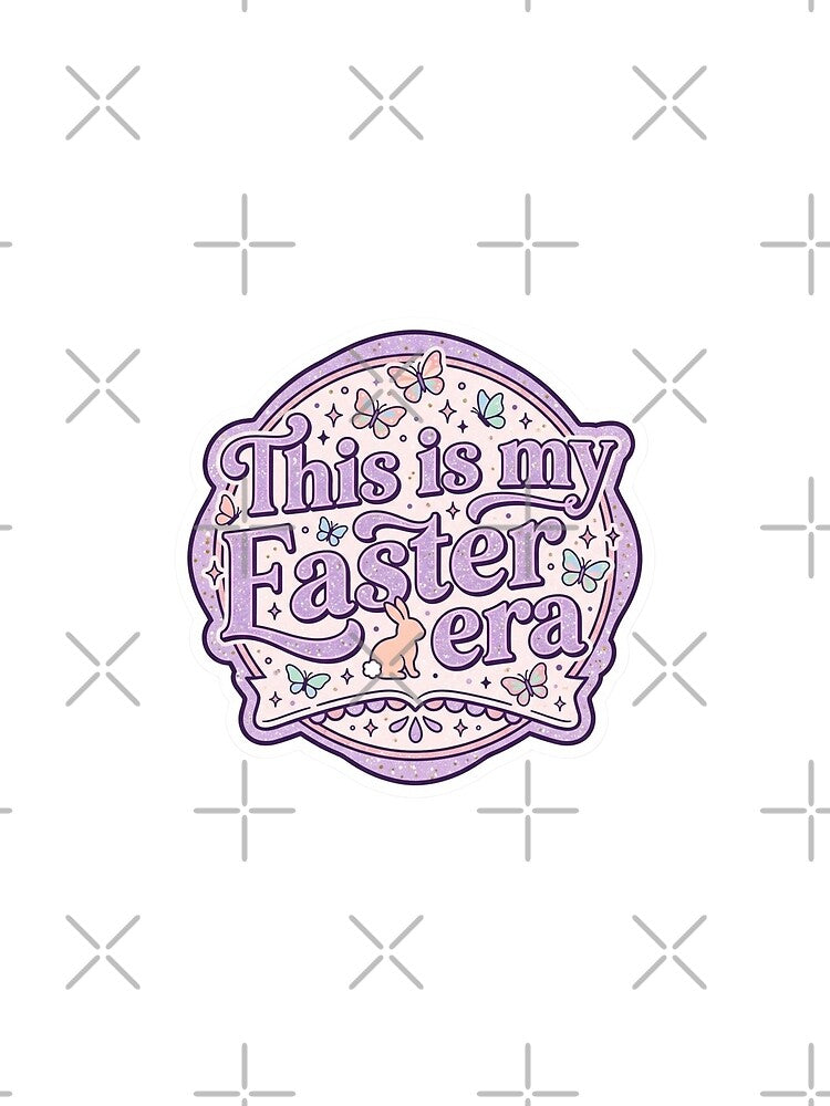 This Is My Easter Era – Retro Groovy Pastel Bunny Butterfly Spring Sticker by Han-Chaeyoung