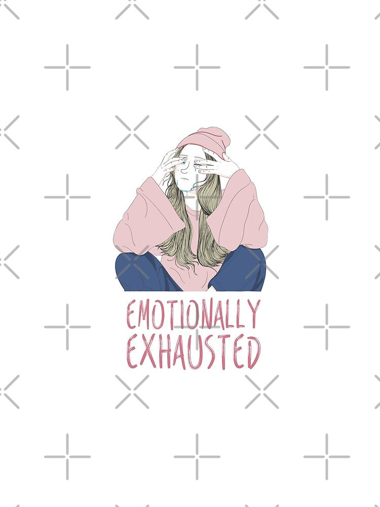 Emotionally Tired Girl - Pink On White by crazycollective