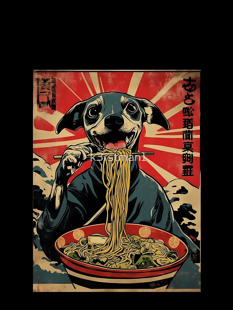 Vintage Japanese Dog Ramen Noodle Lover by k3rstman1