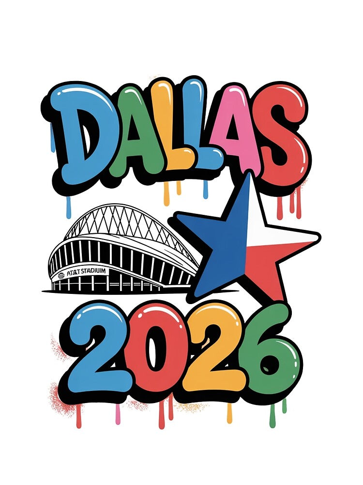 Dallas 2026 Texas Soccer Souvenir T-Shirt V18 by DarylWelsh2024