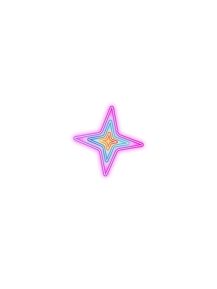Neon Glow Y2K Sparkle Star Retro Cyberpunk Aesthetic by SolutionsArt