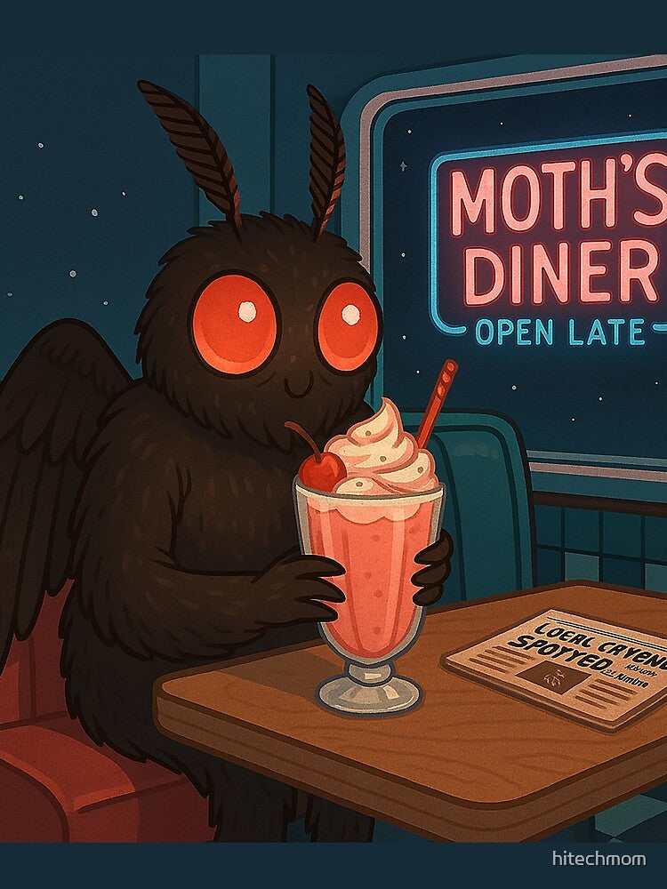 Mothman & Milkshakes – Cozy Cryptid in a Retro Diner by hitechmom