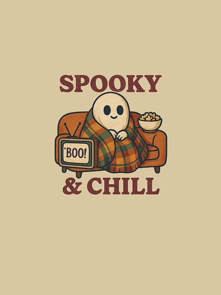 Spooky & Chill – Cozy Halloween Ghost Watching TV by DesignsByTaina