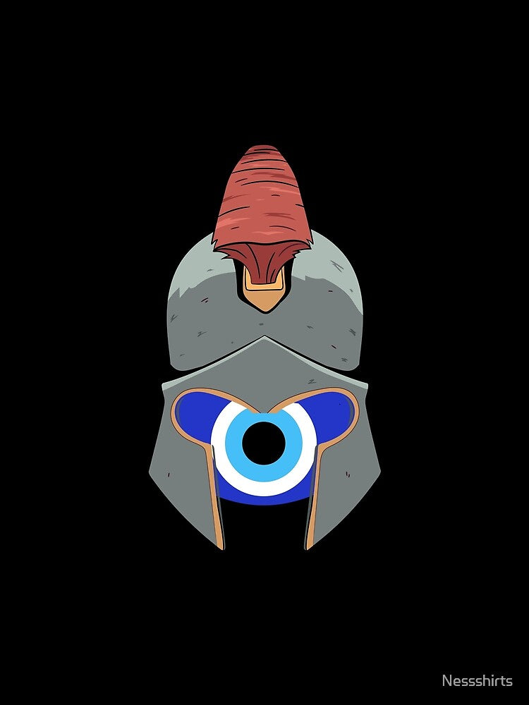 Greek Warrior With Nazar Charm Spiritual Evil Eye Protection by Nessshirts