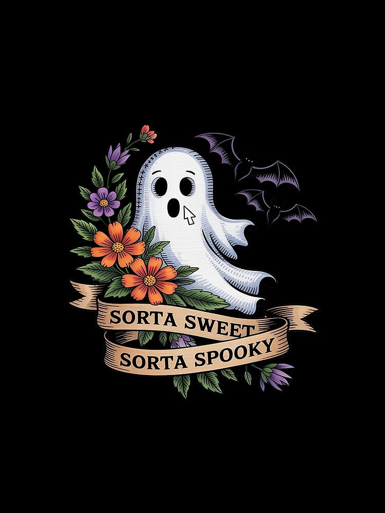 Ghost Sorta Sweet Sorta Spooky Floral by FluoroWave