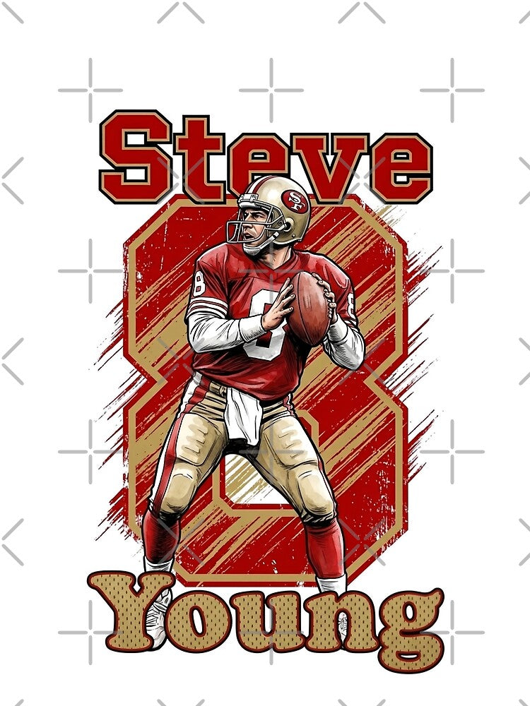 Retro Steve Young 8 - Vintage Bay Area Football Legend by Thogan0416