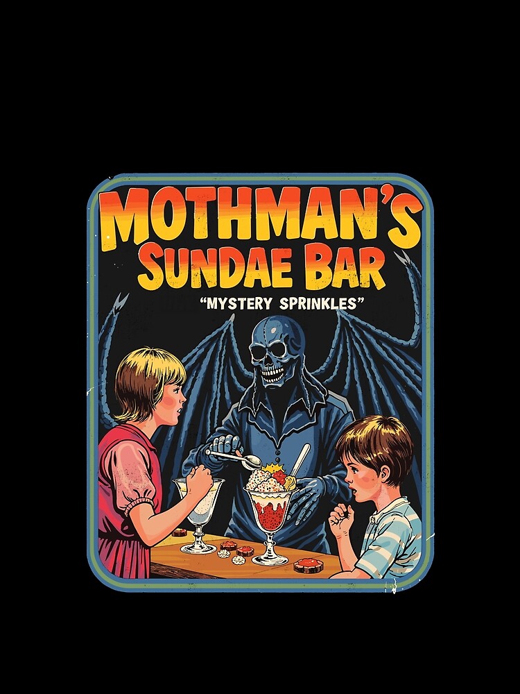 Retro Mothman's Sundae Bar Funny Cryptid Design by Vintagenaut Co.