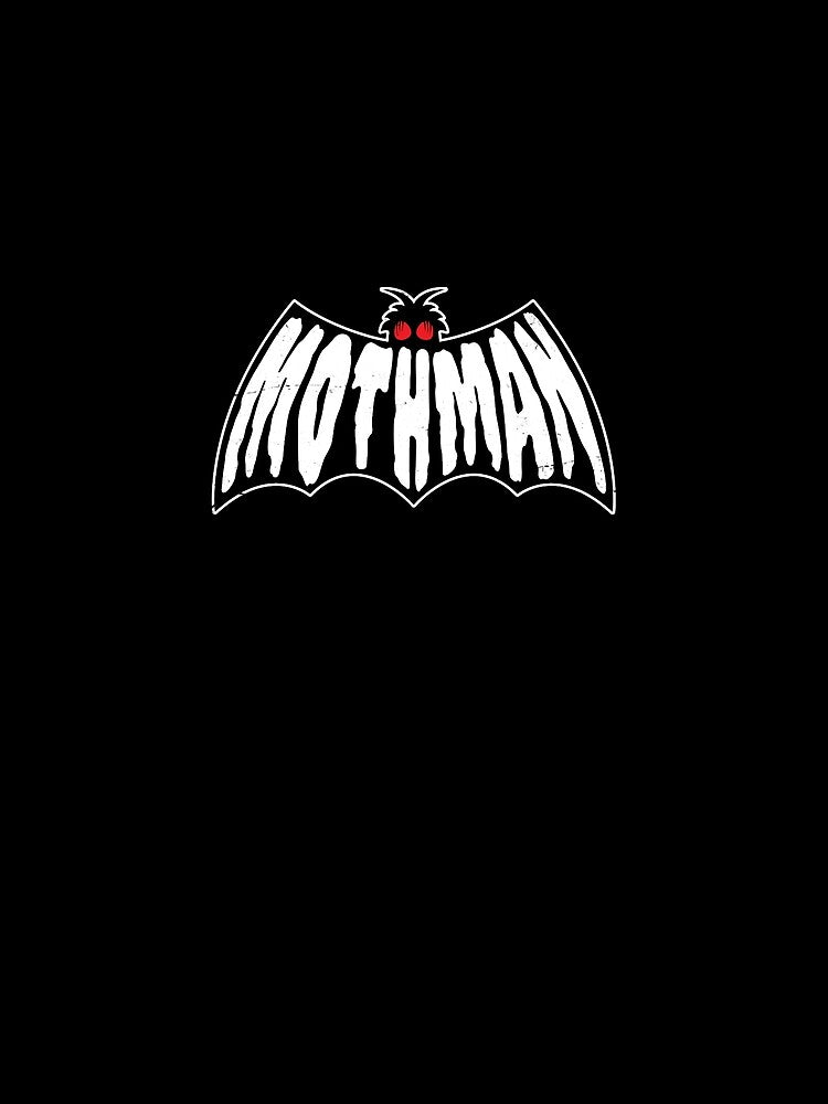 Vintage Mothman Logo Black & White by MacieDenesik