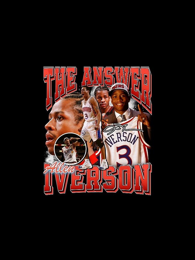 Allen Iverson The Answer Basketball Legend Signature Vintage Retro 80s 90s Bootleg Rap Style by humbertuks