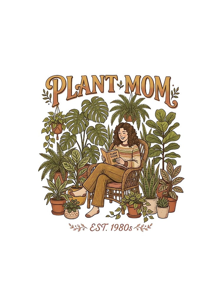 Vintage Plant Mom Design Cozy Botanical Houseplants Illustration by urbinet