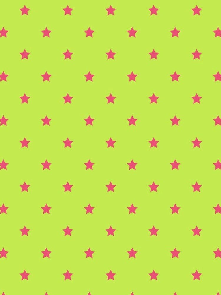 Vibrant Pink Stars on Lime Green Pattern by T-I-D-E