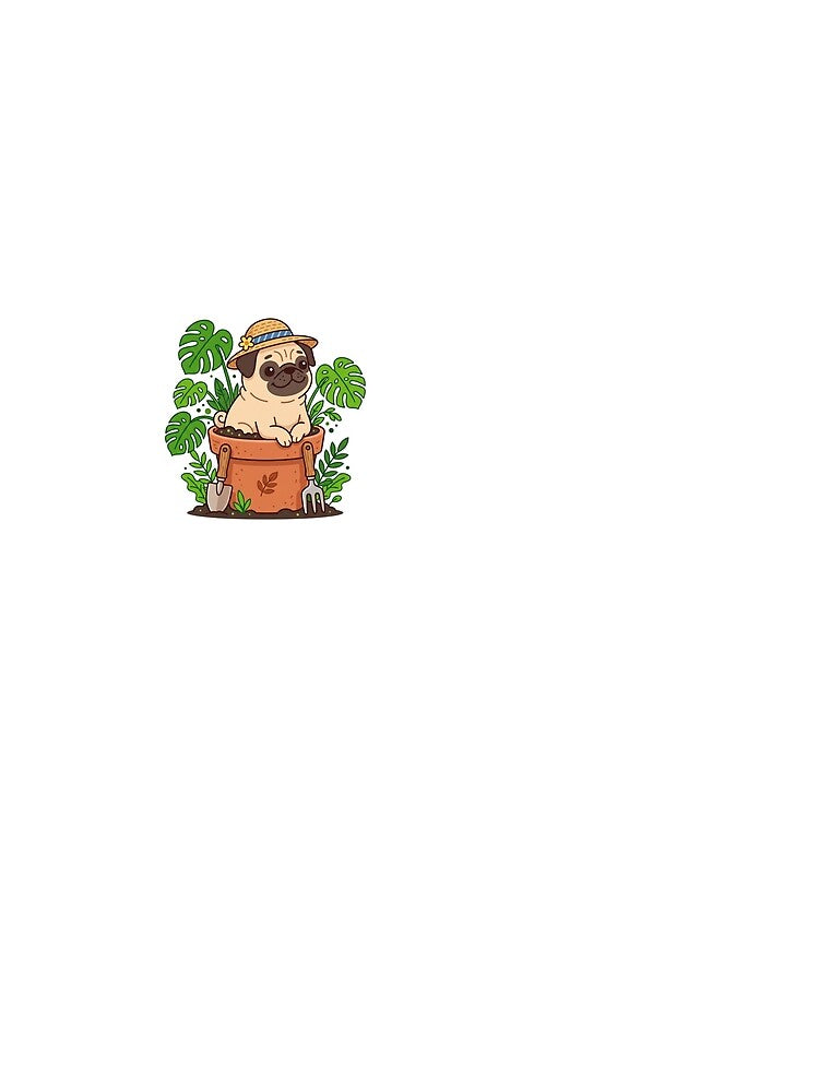 Pug Gardening Society Cute Plant Parent Crazy Dog Lady by PictoVibe
