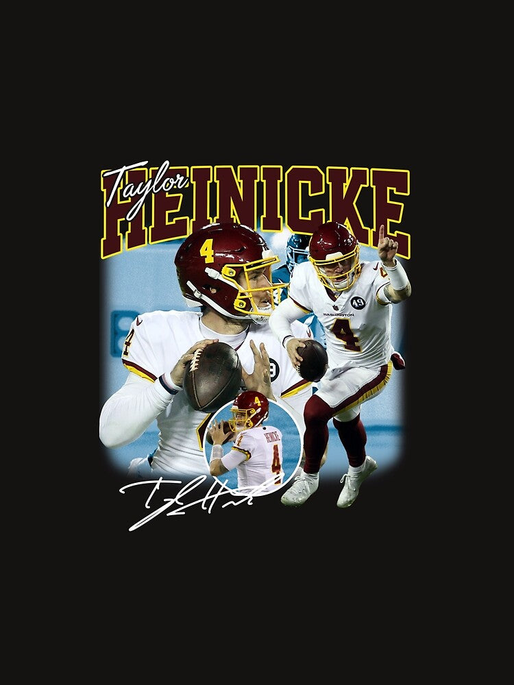 Taylor Heinicke Football Signature Vintage Retro 80s 90s Bootleg Rap Style by MonicaField