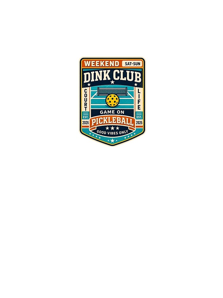 Weekend Dink Club Vintage Pickleball Retro Event Badge Design by Soft Panic Studio