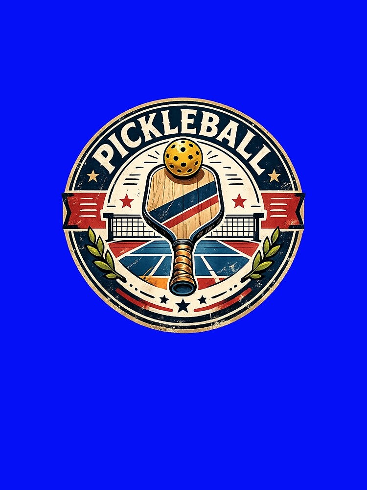 Vintage Pickleball Shirt – Retro Club Badge Paddle & Ball Gift for Players by Pickleball-Gift