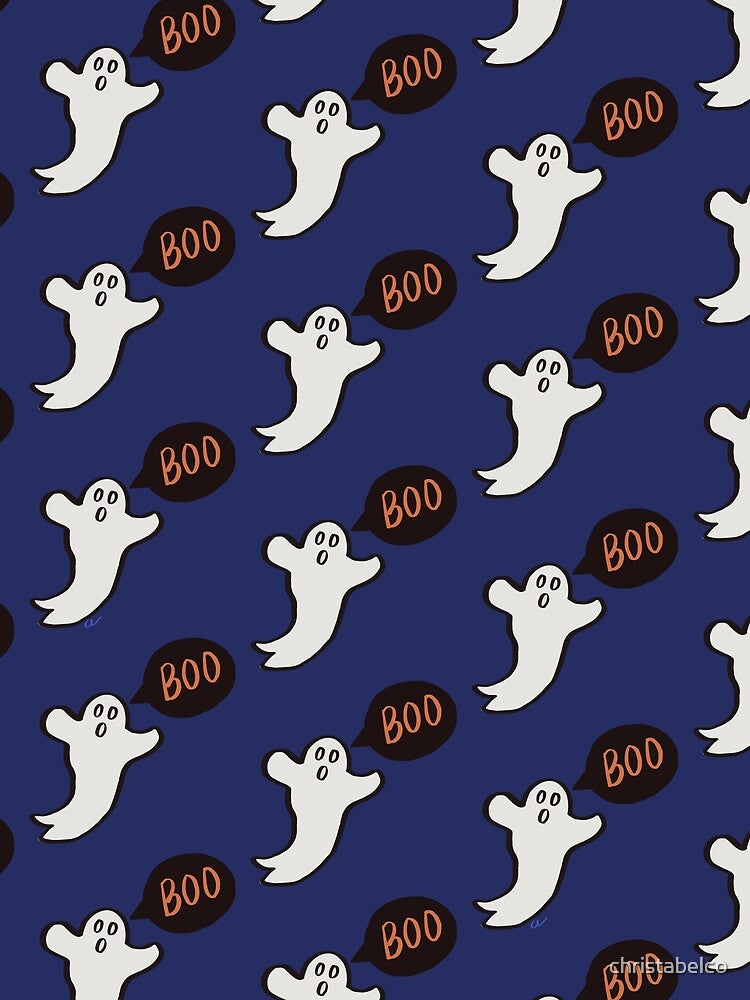 Ghost Says Boo Spooky Halloween Pattern by christabelco