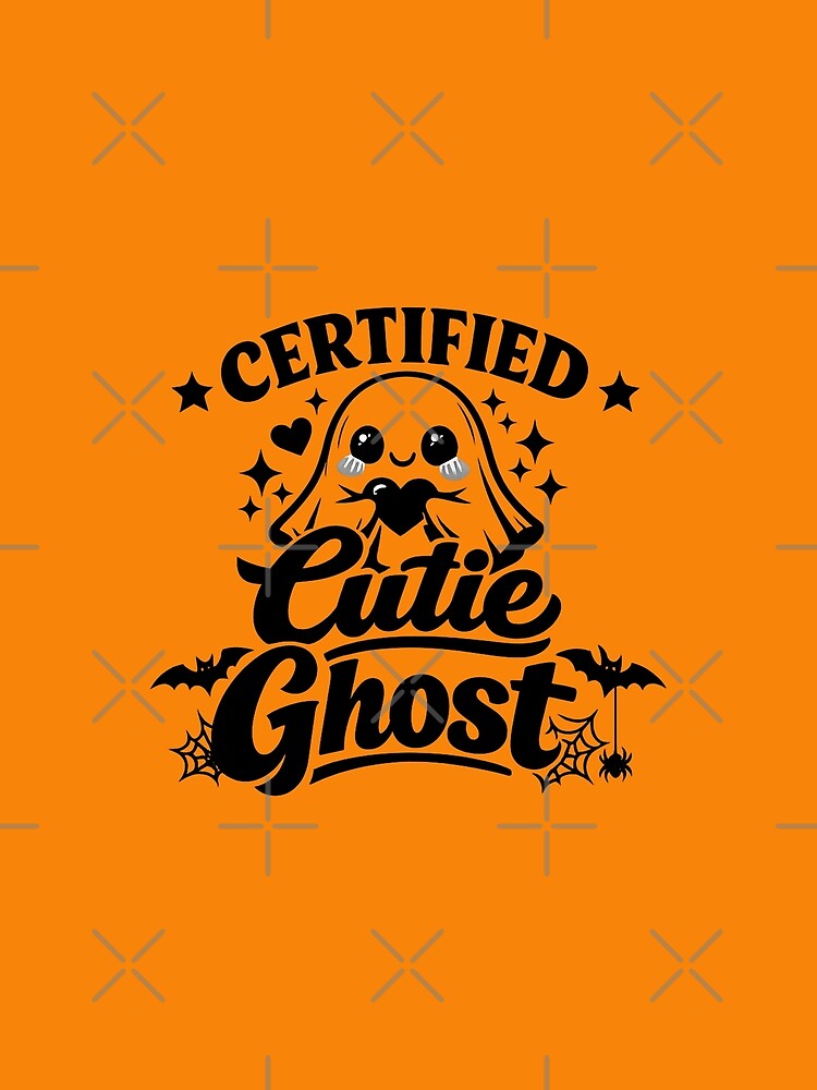 Certified Cutie Ghost | Cute Kawaii Halloween Ghost with Bats & Spider Webs by DesignHouse07