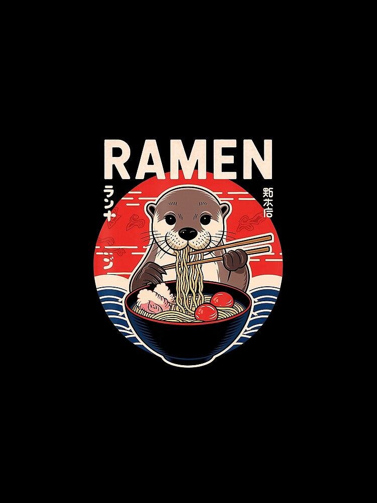 Otter Ramen Kawaii Japanese Noodles Cute Retro Style by titanlevi