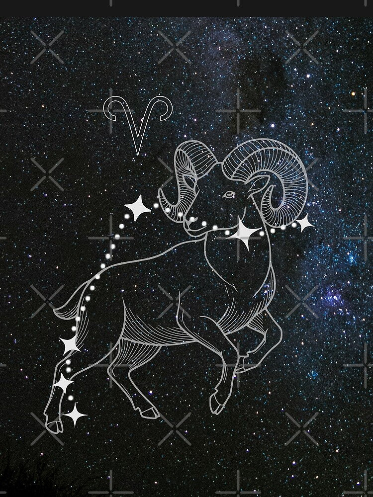 Aries Zodiac Constellation Ram – Celestial Astrology Star Sign Art by AldenTees