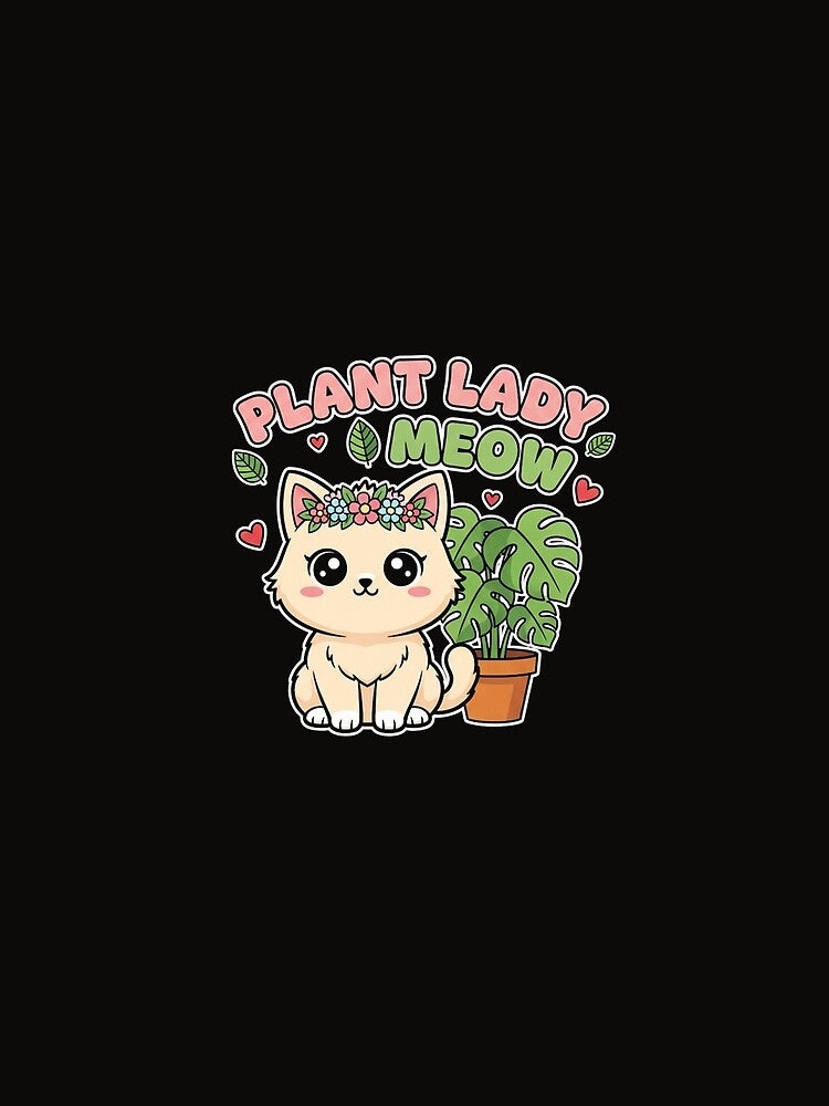 Kawaii Cat Plant Mom - Feline Gardener by Merchifyme2000