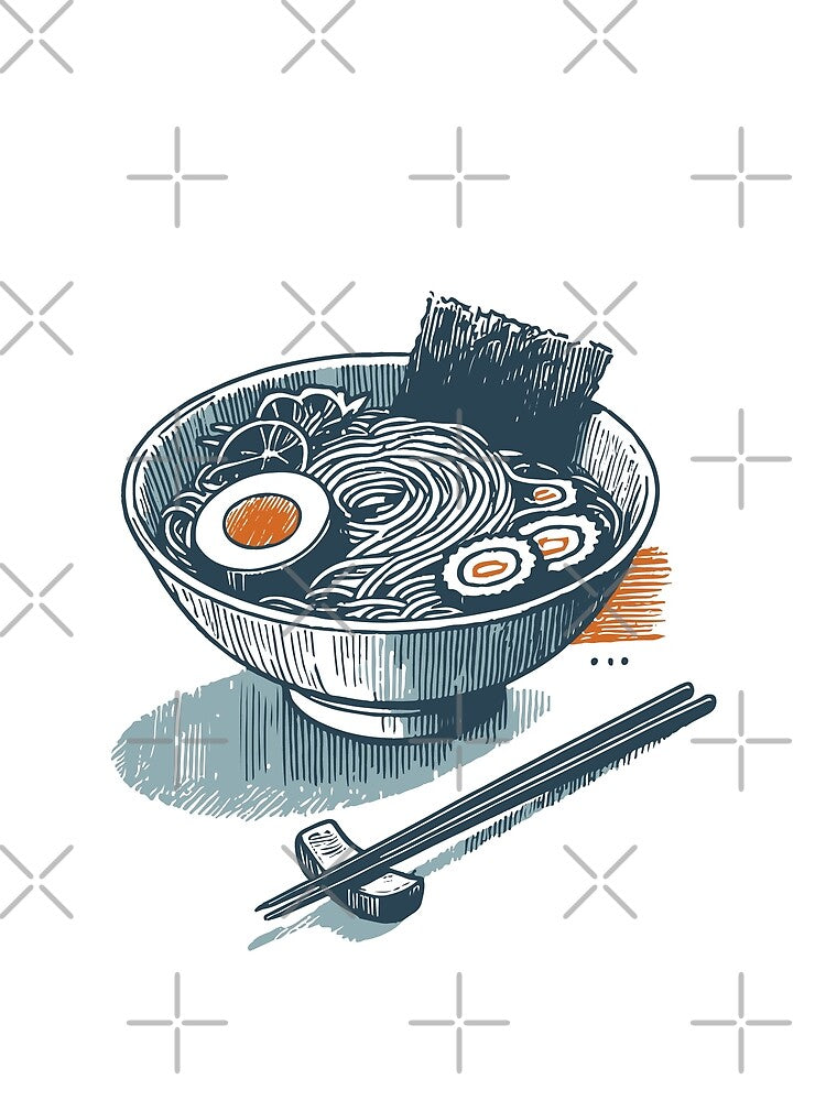 Ramen Noodles Retro Ukiyo-e Streetwear Anime Japan by LuminOrb