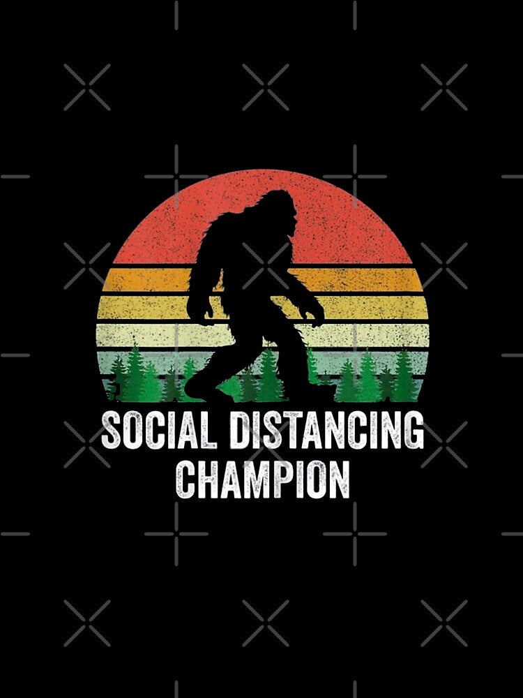 Funny Bigfoot Vintage Retro Social Distancing Champion by alexquang