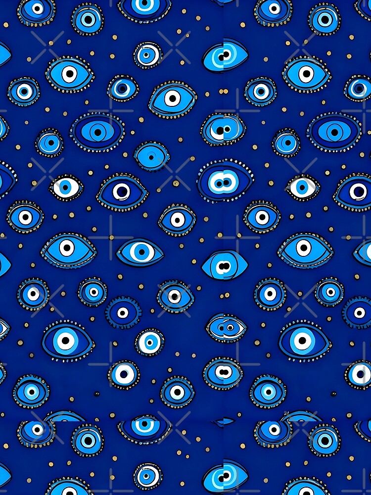 Blue Evil Eye Pattern | Nazar Design | Protective Symbol by ClaraToneStudio