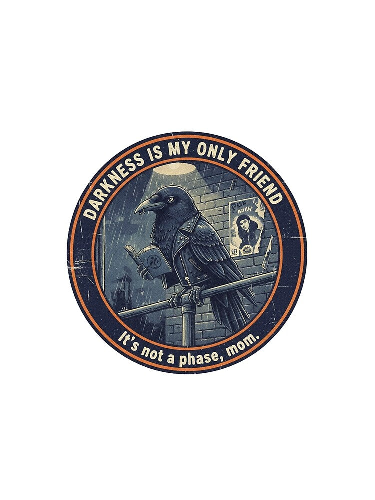 Emo Raven Punk Rock – Darkness Is My Only Friend 90s Vintage Bootleg Art by FakeJoo