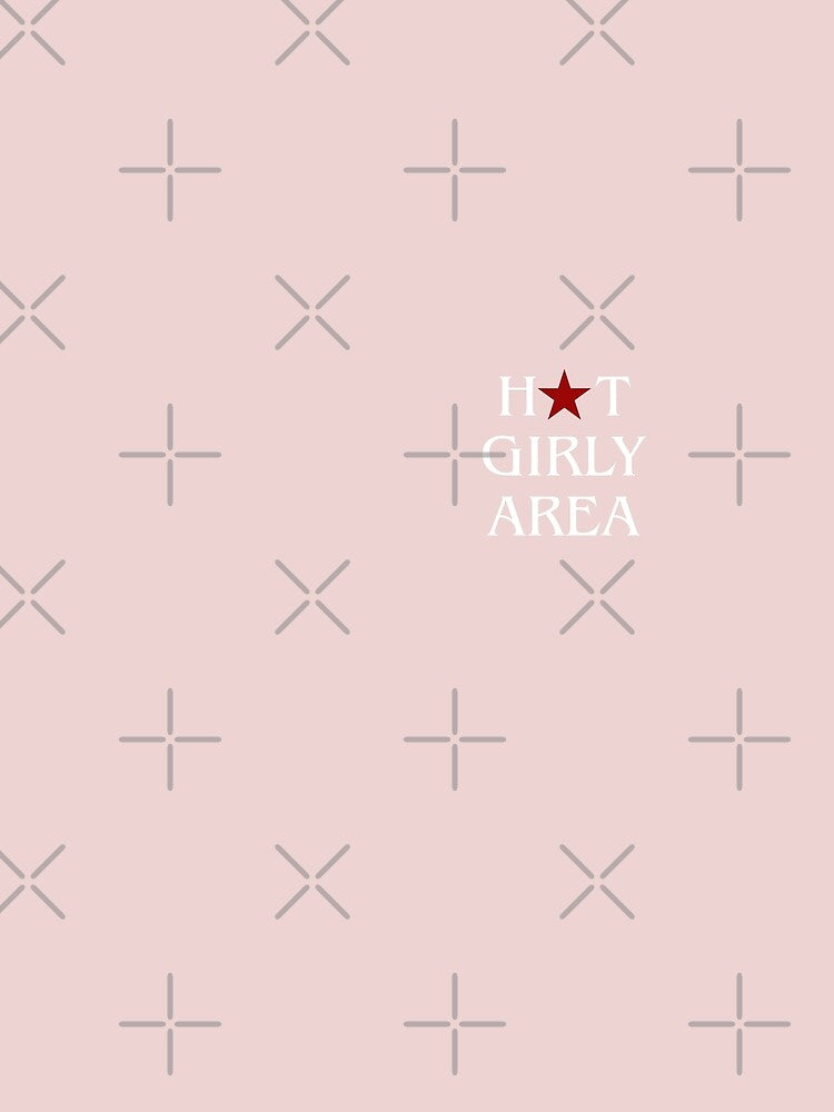 H★T Girly Area - White Text with Red Star by VirellCo