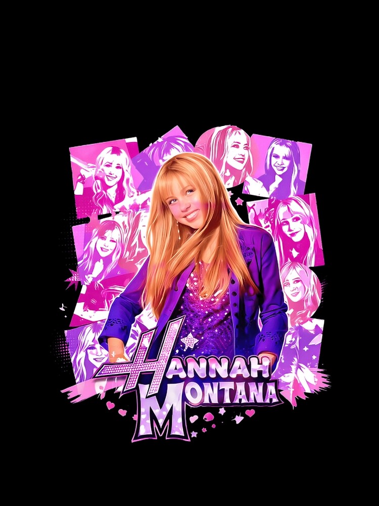 Hannah Montana Pop Star Collage Y2K Purple Aesthetic Fan Art Classic T-Shirt by frexalos