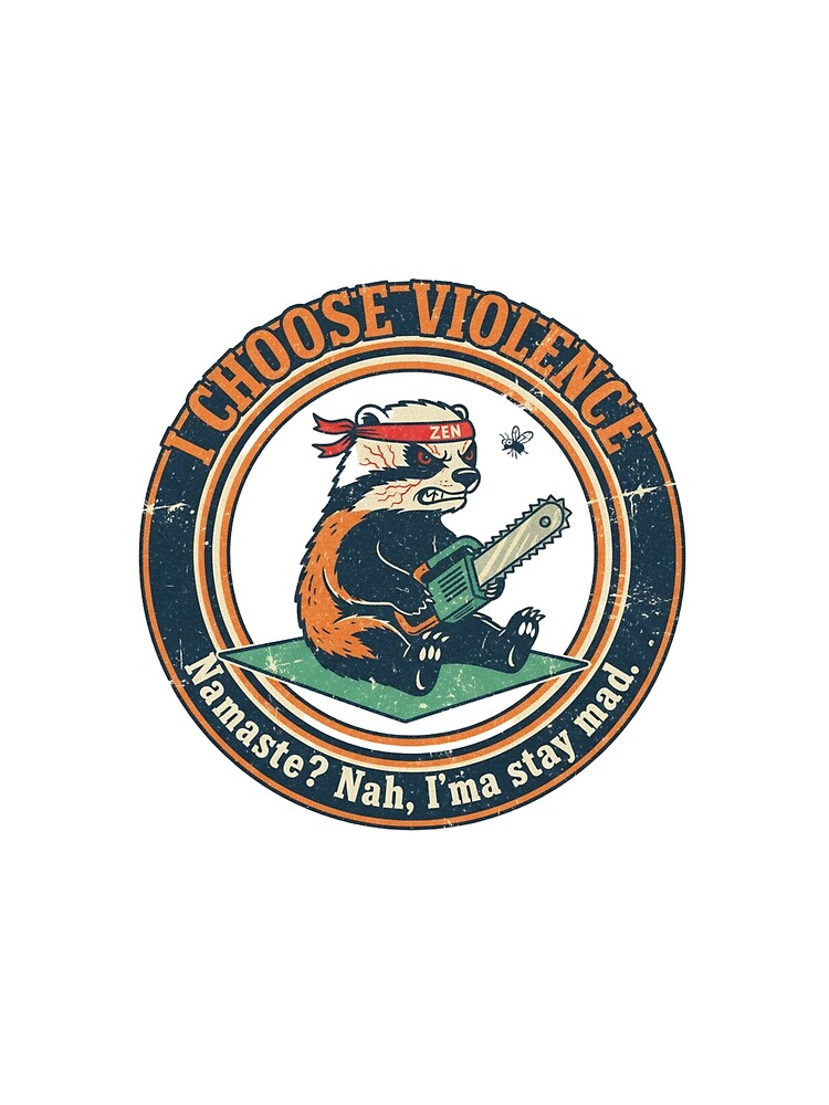 I Choose Violence Honey Badger – Funny Meditation Yoga Revenge 90s Vintage Graphic by FakeJoo