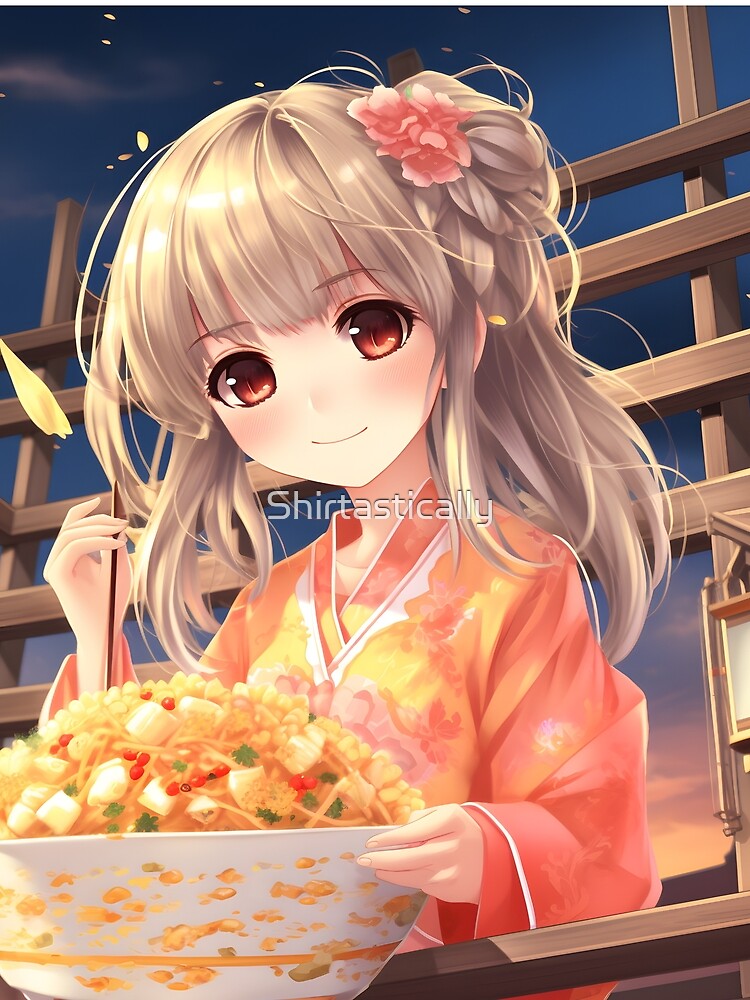 Japanese Ramen Delight - Noodle Bowl with Anime Girls and Angel by Shirtastically