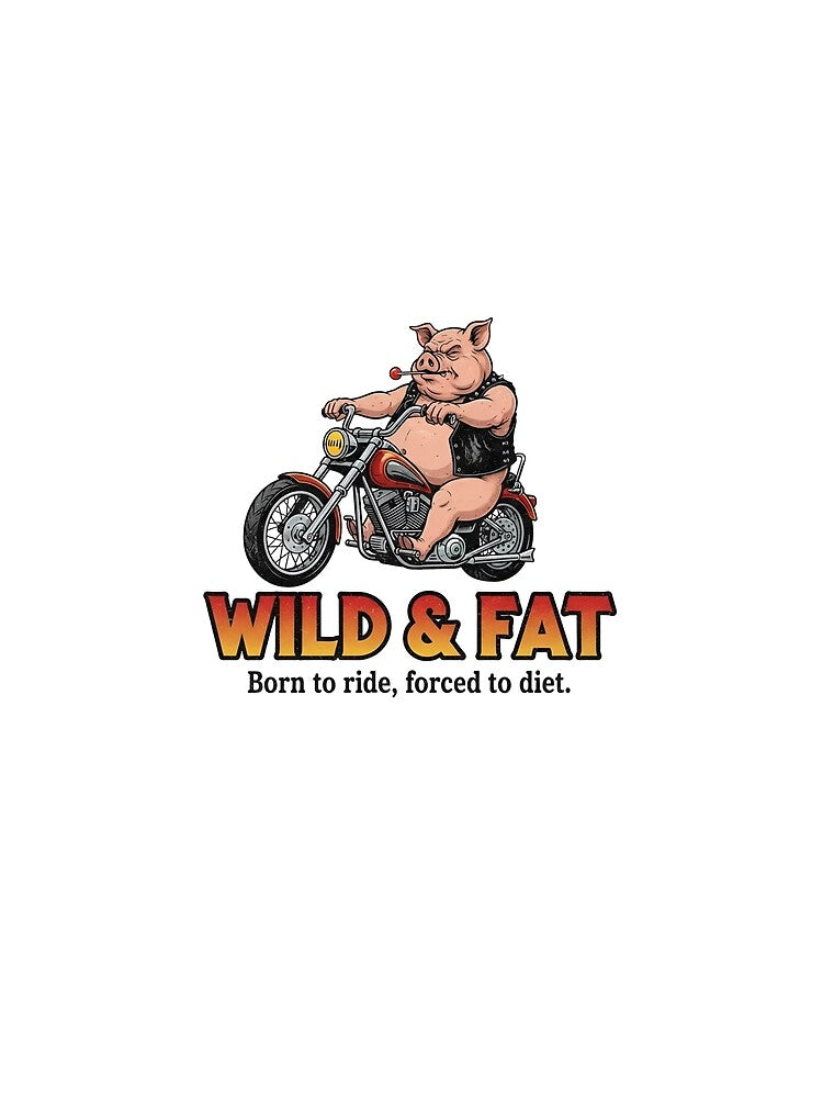 Wild and Fat Pig Rider – Funny Biker 90s Vintage Bootleg Graphic by FakeJoo