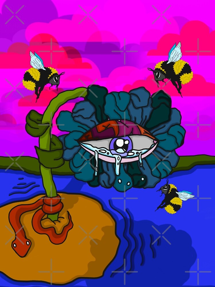 (Sad Freida) all seeing eye psychedelic flower art by VantaTheArtist