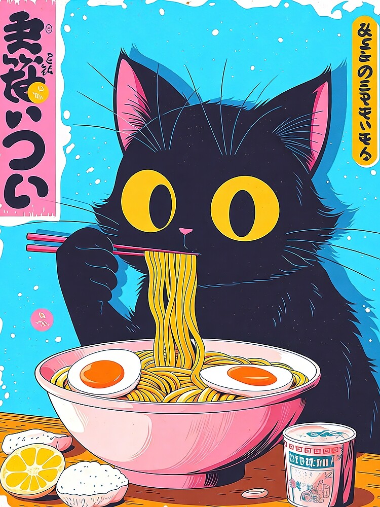 Purrfect Noodle Time by Retro Type