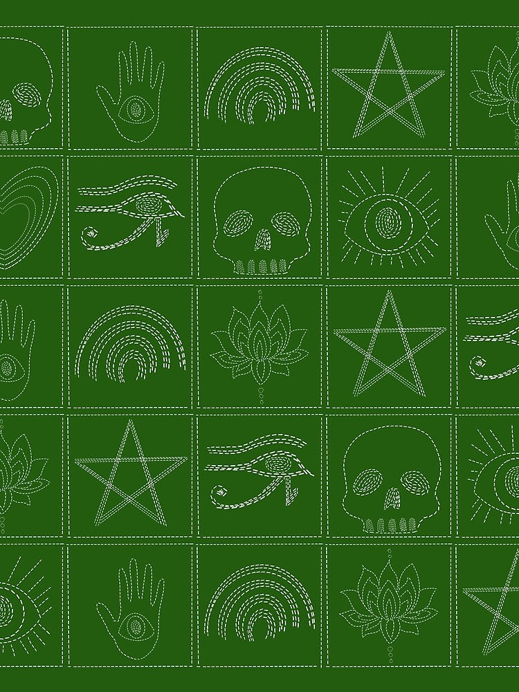 Sashiko Protection Green by EmmiLooArt