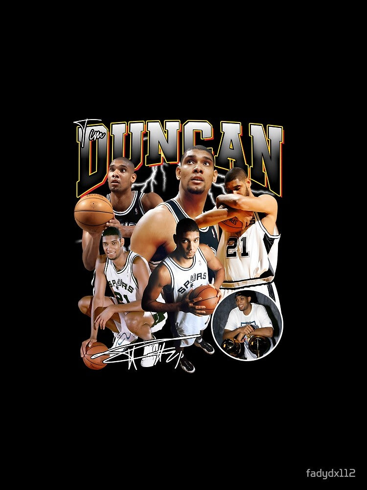 Tim Duncan The Big Fundamental Basketball Legend Signature Vintage Retro 80s 90s Bootleg Rap Style by fadydx112