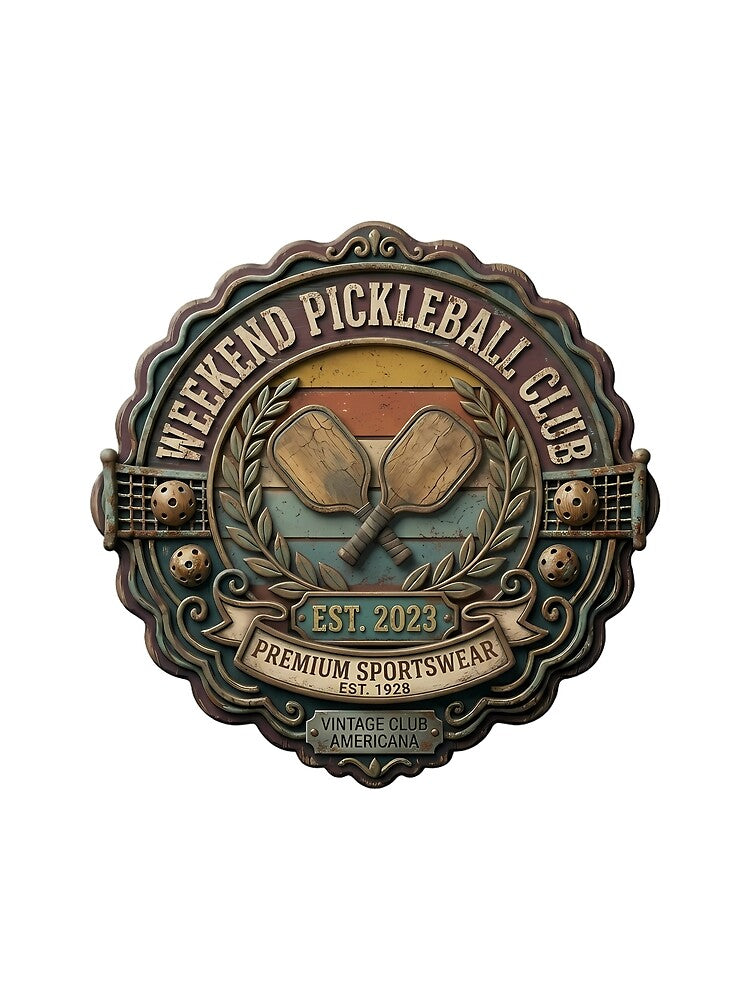 Weekend Pickleball Club – Vintage Americana Premium Sportswear Design by HERITAGE COURT
