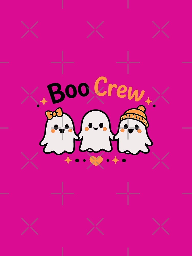 Boo Crew Cute Ghost Trio Halloween | Minimal Line Art Spooky Friends Description by DesignHouse07