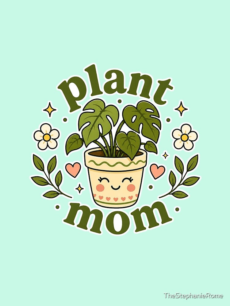 Plant Mom | Cute Monstera Houseplant Kawaii Plant Lover Design by TheStephanieRome