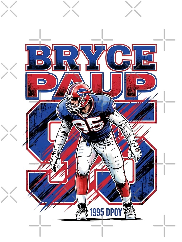 Bryce Paup 1995 DPOY Retro 90s Vintage Bootleg Style Football by Thogan0416