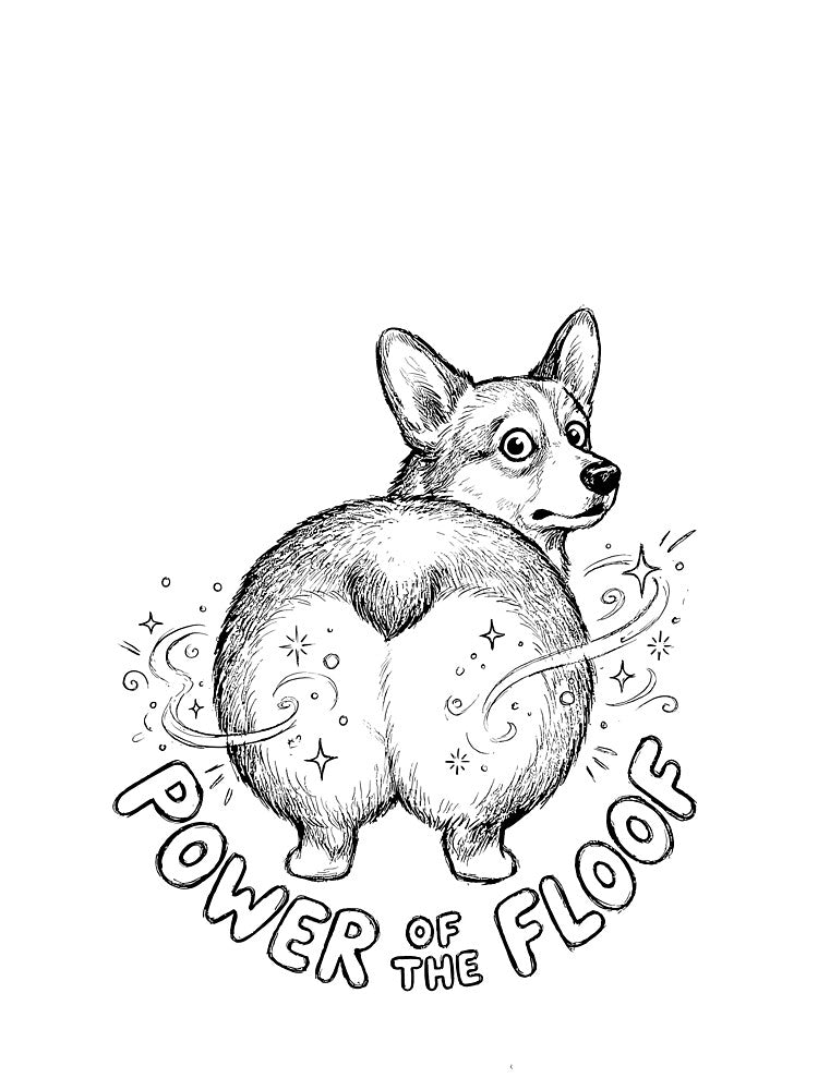 Power of the Floof - Pembroke Welsh Corgi Dog by bapupa