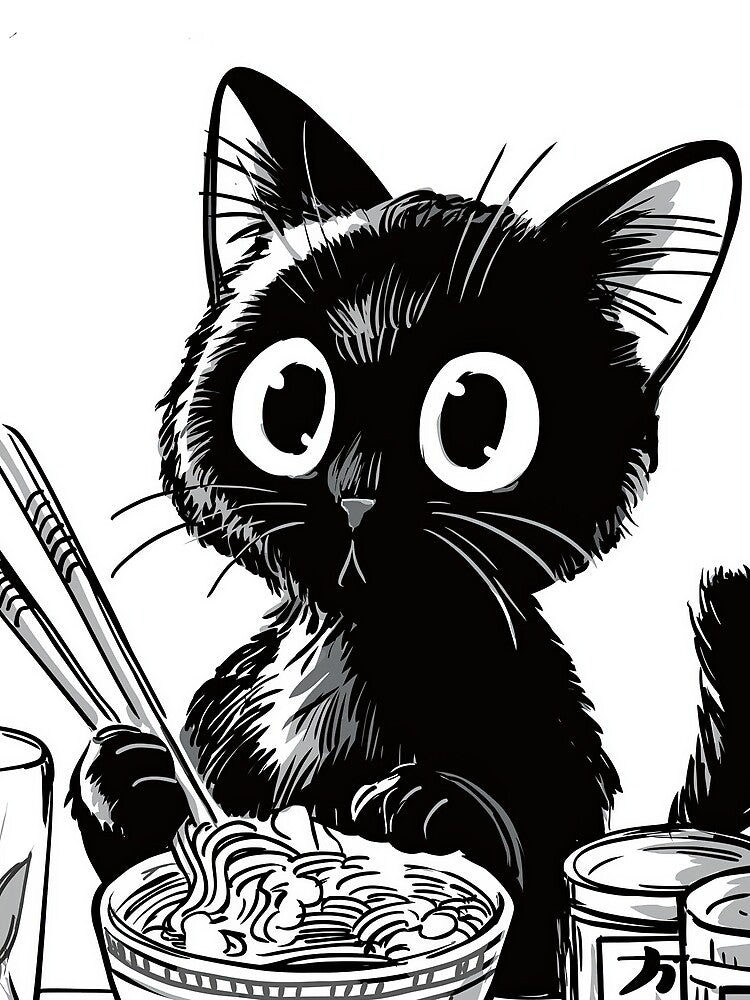 Kawaii Kitty's Noodle Bowl by Retro Type