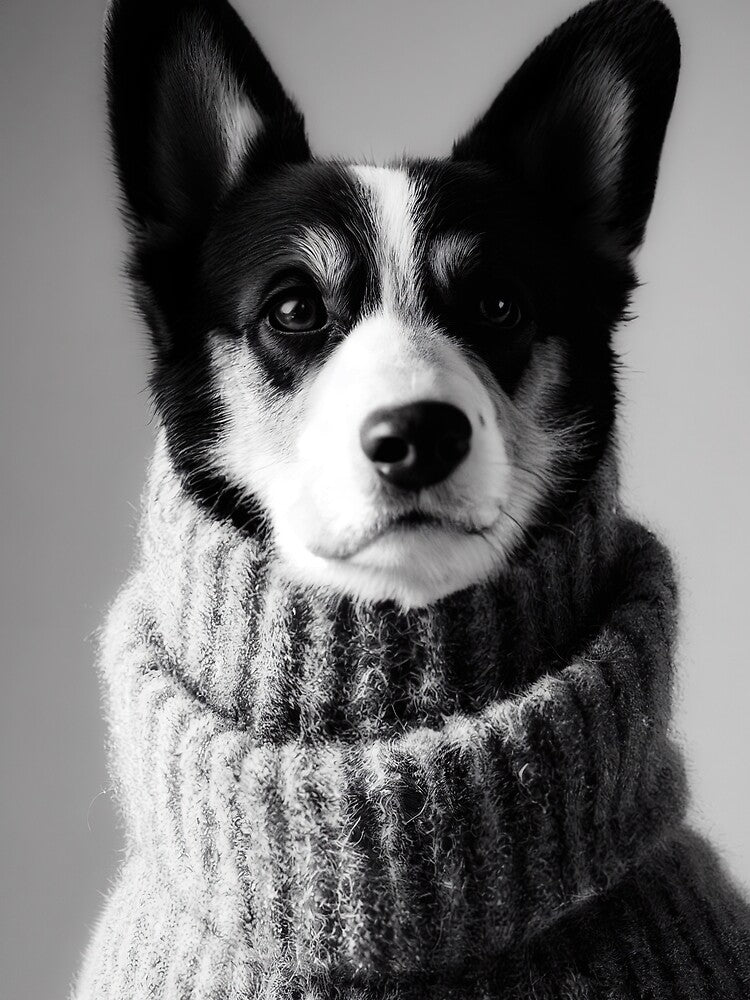 Corgi in turtleneck sweater by Aliveforfun
