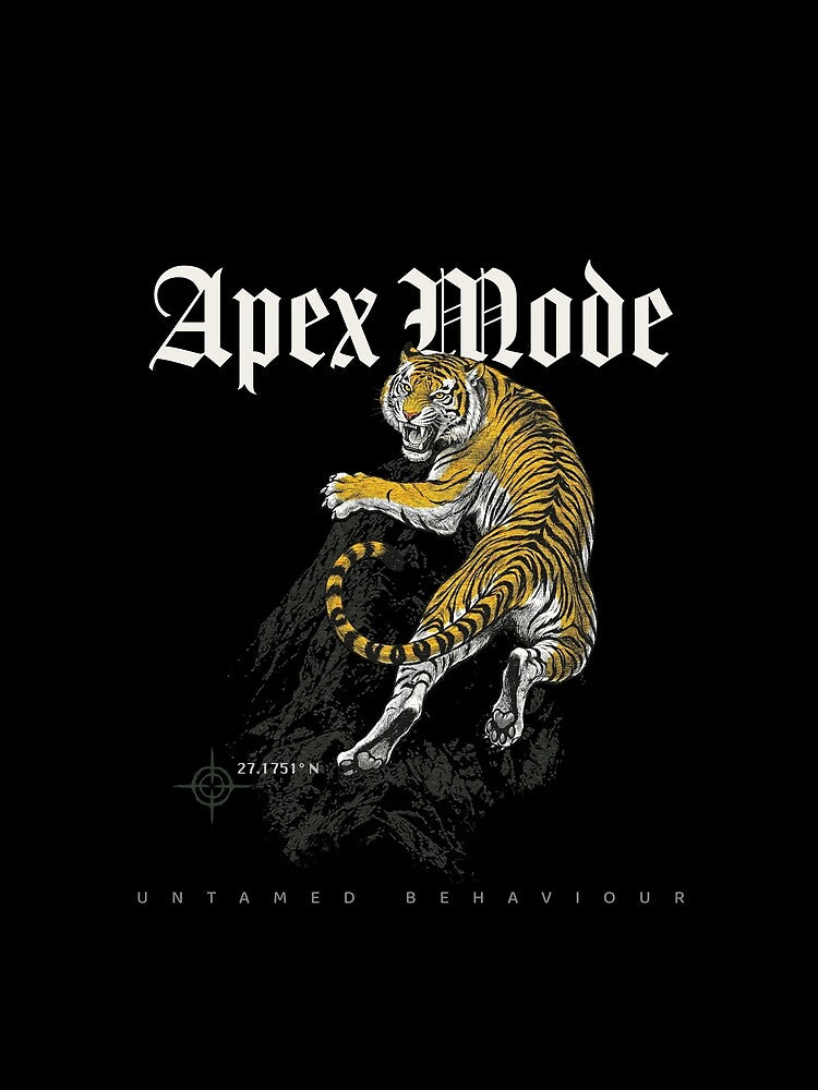 Apex Mode Tiger Dark Streetwear Graphic T-Shirt Untamed Behaviour Animal Art Print | MRKD by MRKD.World