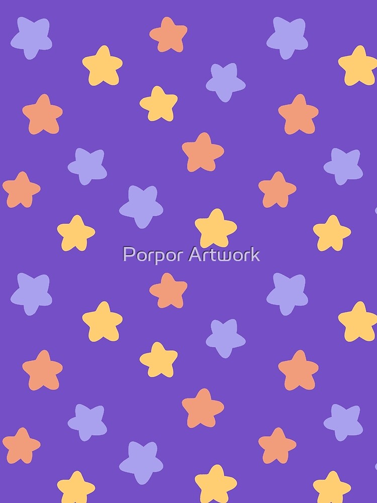 Purple Starry Night Seamless Pattern Aesthetic by Porpor Artwork