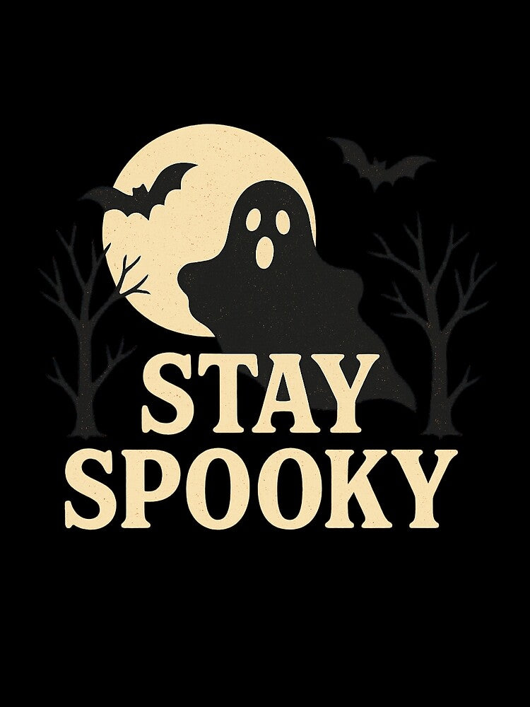 Stay Spooky – Vintage Halloween Ghost & Bats Design by DailyVibesCo