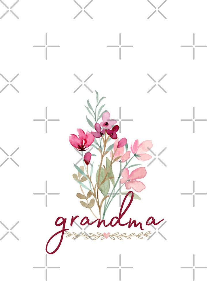 Grandma Floral - Pink - Wild Flower Bouquet by patternjp