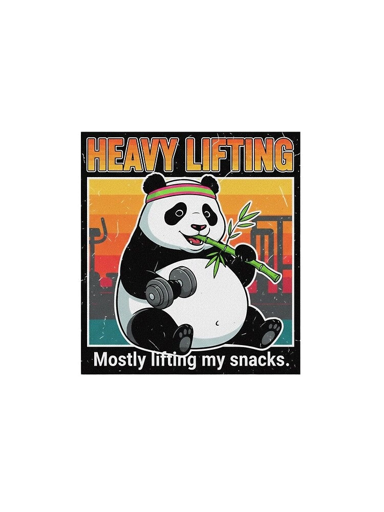 Heavy Lifting Panda – Funny Gym Snack Lover 90s Vintage Graphic by FakeJoo